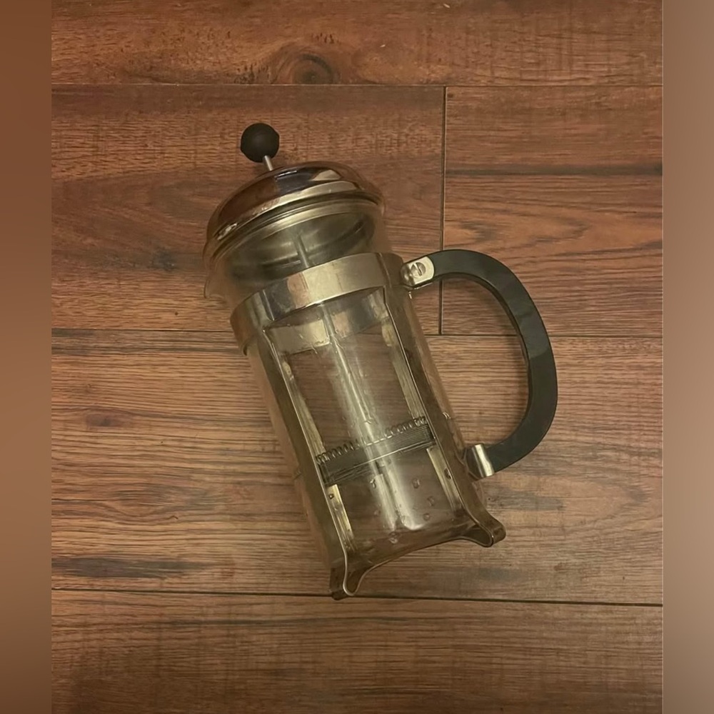 Large Bodum Original French Press 34 Oz Glass Metal Coffee Tea Maker Chrome
